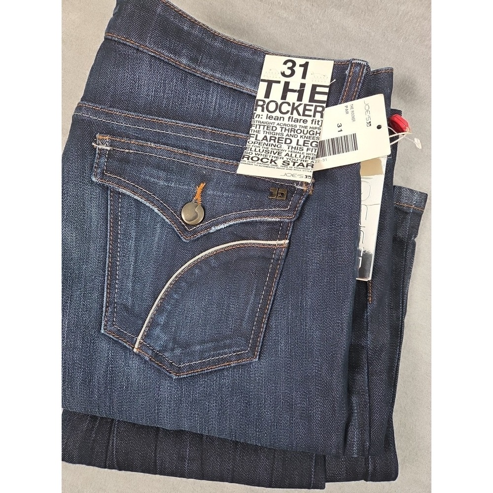 Joe's Jeans Womens 31 The Rocker Dark Wash Boot Cut Lean Flare Fit Jeans NEW - Picture 1 of 14